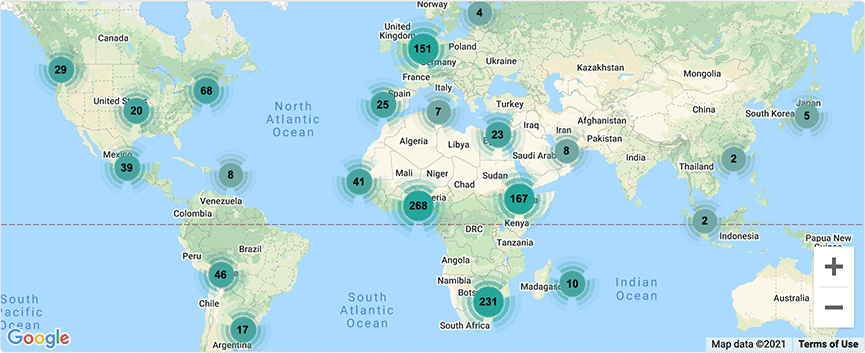 Mapa de organizaciones de soporte de