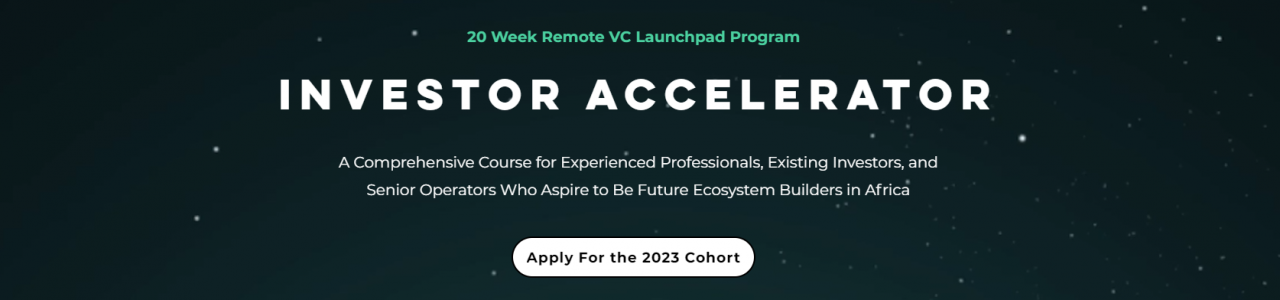 Investor Accelerator 2023 Fellowship Application