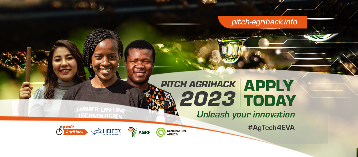 Post Profile AGRF, Heifer International and Generation Africa launch PitchAgriHack 2023 to Spur Agritech Innovation image of Pitch AgriHack Facebook Header