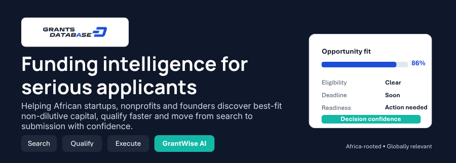Cover image of GrantsDatabase, Artificial intelligence venture on VC4A