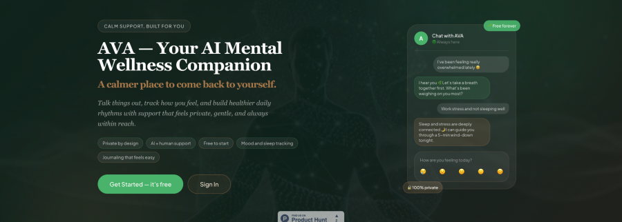 Cover image of Ava-Calm, Inteligencia artificial venture on VC4A
